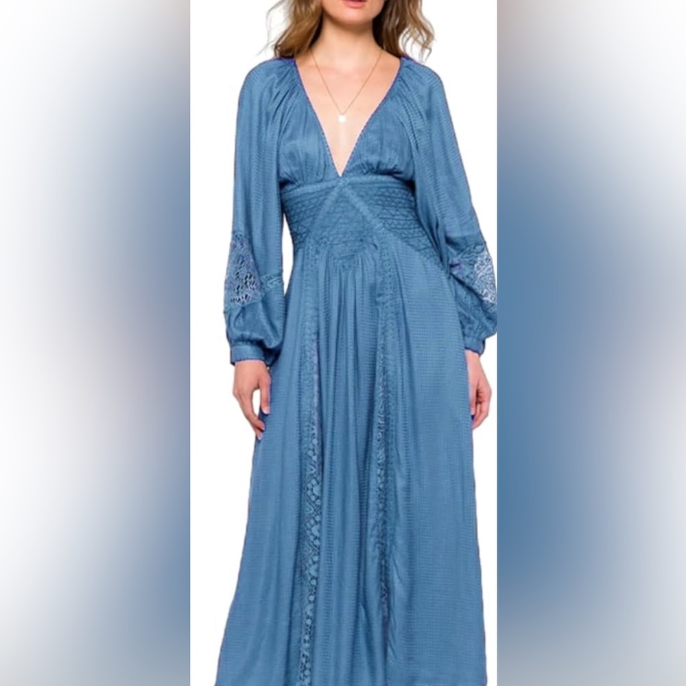 Brand new light cotton boho summer dress with tie back for perfect fit